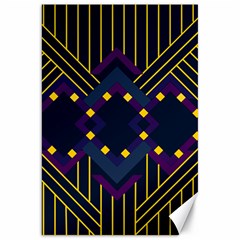 Line Square Pattern Violet Blue Yellow Design Canvas 20  X 30  by Ravend