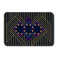 Line Square Pattern Violet Blue Yellow Design Plate Mats by Ravend