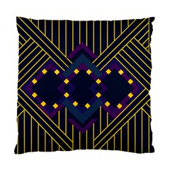 Line Square Pattern Violet Blue Yellow Design Standard Cushion Case (one Side) by Ravend