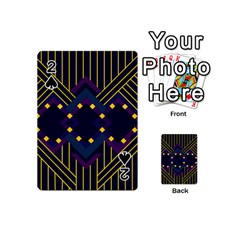 Line Square Pattern Violet Blue Yellow Design Playing Cards 54 Designs (mini)