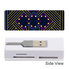 Line Square Pattern Violet Blue Yellow Design Memory Card Reader (stick) by Ravend