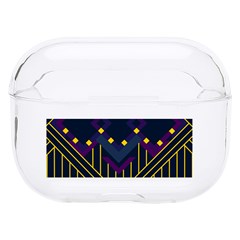 Line Square Pattern Violet Blue Yellow Design Hard Pc Airpods Pro Case by Ravend