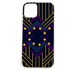 Line Square Pattern Violet Blue Yellow Design Iphone 12 Pro Max Tpu Uv Print Case by Ravend