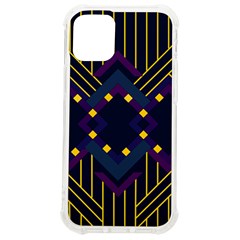 Line Square Pattern Violet Blue Yellow Design Iphone 12 Mini Tpu Uv Print Case	 by Ravend