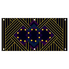 Line Square Pattern Violet Blue Yellow Design Banner And Sign 4  X 2  by Ravend