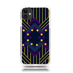 Line Square Pattern Violet Blue Yellow Design Iphone 11 Tpu Uv Print Case by Ravend