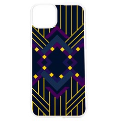 Line Square Pattern Violet Blue Yellow Design Iphone 15 Tpu Uv Print Case by Ravend