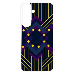 Line Square Pattern Violet Blue Yellow Design Samsung Galaxy S24 6 2 Inch Tpu Uv Case by Ravend