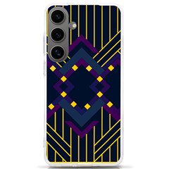 Line Square Pattern Violet Blue Yellow Design Samsung Galaxy S24 Ultra 6 9 Inch Tpu Uv Case by Ravend