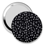 Chalk Music Notes Signs Seamless Pattern 3  Handbag Mirrors Front