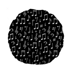 Chalk Music Notes Signs Seamless Pattern Standard 15  Premium Round Cushions by Ravend