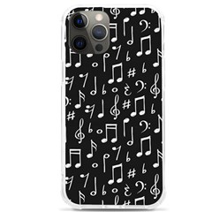 Chalk Music Notes Signs Seamless Pattern Iphone 12 Pro Max Tpu Uv Print Case by Ravend