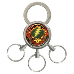 Grateful Dead Scarlet Fire 3-ring Key Chain by Perong