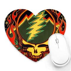 Grateful Dead Scarlet Fire Heart Mousepad by Perong