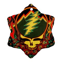 Grateful Dead Scarlet Fire Snowflake Ornament (two Sides) by Perong