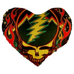 Grateful Dead Scarlet Fire Large 19  Premium Heart Shape Cushions by Perong