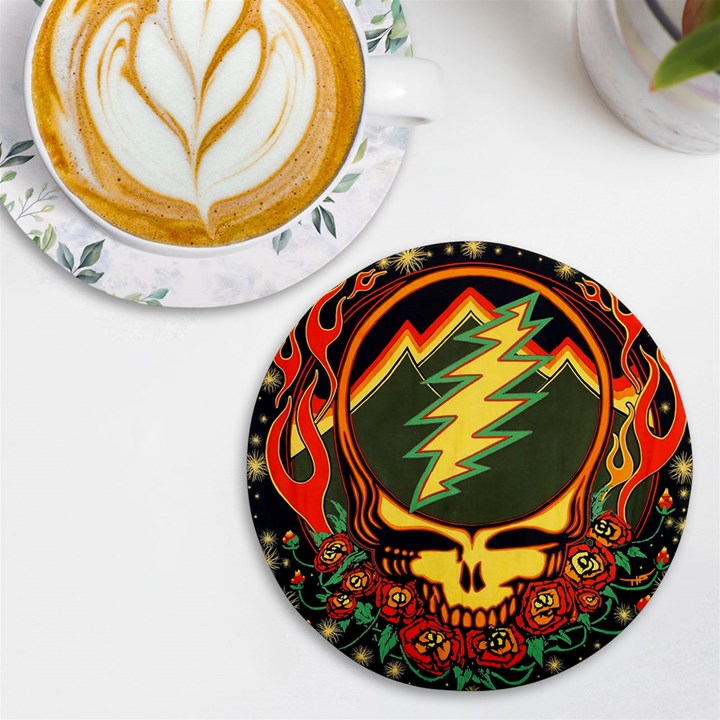 Grateful Dead Scarlet Fire UV Print Round Tile Coaster