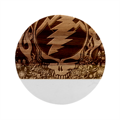 Grateful Dead Scarlet Fire Marble Wood Coaster (round) by Perong