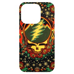 Grateful Dead Scarlet Fire Iphone 14 Pro Black Uv Print Case by Perong