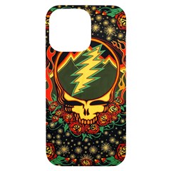 Grateful Dead Scarlet Fire Iphone 14 Pro Max Black Uv Print Case by Perong