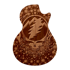 Grateful Dead Scarlet Fire Guitar Shape Wood Guitar Pick Holder Case And Picks Set