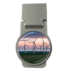 Wind Giants At Twilight Money Clips (round) 