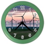 Wind Giants At Twilight Color Wall Clock Front