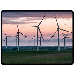 Wind Giants At Twilight Fleece Blanket (large) by Tellerarts