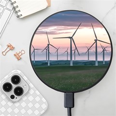 Wind Giants At Twilight Wireless Fast Charger(black) by Tellerarts