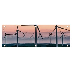 Wind Giants At Twilight Banner And Sign 6  X 2  by Tellerarts