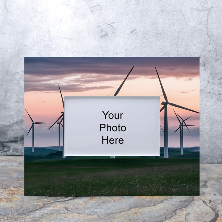 Wind Giants At Twilight White Tabletop Photo Frame 4 x6 