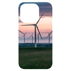 Wind Giants At Twilight Iphone 14 Pro Black Uv Print Case by Tellerarts