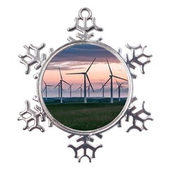 Wind Giants At Twilight Metal Large Snowflake Ornament by Tellerarts