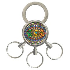 Dead Dancing Bears Grateful Dead Pattern 3-ring Key Chain by Grandong