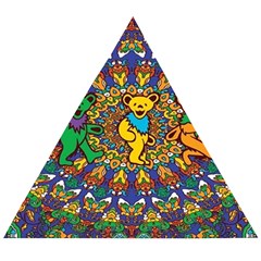 Dead Dancing Bears Grateful Dead Pattern Wooden Puzzle Triangle by Grandong