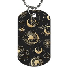 Asian Seamless Pattern With Clouds Moon Sun Stars Vector Collection Oriental Chinese Japanese Korean Dog Tag (two Sides)