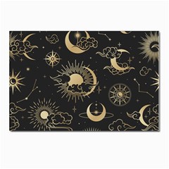 Asian Seamless Pattern With Clouds Moon Sun Stars Vector Collection Oriental Chinese Japanese Korean Postcard 4 x 6  (pkg Of 10)