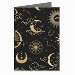 Asian Seamless Pattern With Clouds Moon Sun Stars Vector Collection Oriental Chinese Japanese Korean Greeting Card Left