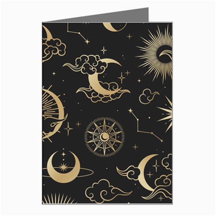 Asian Seamless Pattern With Clouds Moon Sun Stars Vector Collection Oriental Chinese Japanese Korean Greeting Card