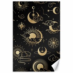 Asian Seamless Pattern With Clouds Moon Sun Stars Vector Collection Oriental Chinese Japanese Korean Canvas 24  X 36  by Grandong