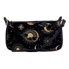 Asian Seamless Pattern With Clouds Moon Sun Stars Vector Collection Oriental Chinese Japanese Korean Shoulder Clutch Bag by Grandong