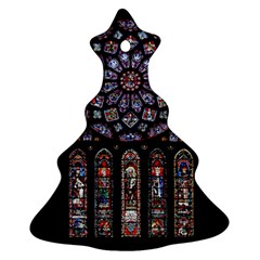 Chartres Cathedral Notre Dame De Paris Stained Glass Christmas Tree Ornament (two Sides)