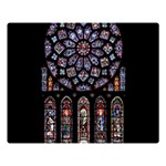 Chartres Cathedral Notre Dame De Paris Stained Glass Two Sides Premium Plush Fleece Blanket (Large) 80 x60  Blanket Front