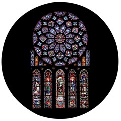 Chartres Cathedral Notre Dame De Paris Stained Glass Wooden Bottle Opener (round)