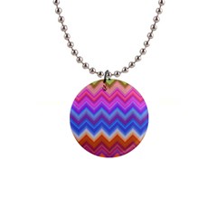 Pattern Chevron Zigzag Background 1  Button Necklace by Grandong