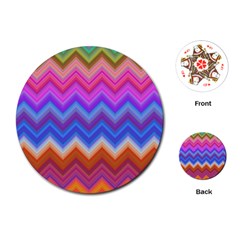 Pattern Chevron Zigzag Background Playing Cards Single Design (round)