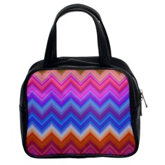 Pattern Chevron Zigzag Background Classic Handbag (two Sides) by Grandong