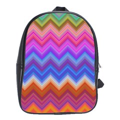 Pattern Chevron Zigzag Background School Bag (large) by Grandong