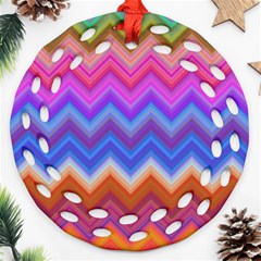 Pattern Chevron Zigzag Background Ornament (round Filigree)