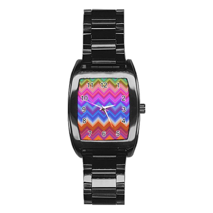 Pattern Chevron Zigzag Background Stainless Steel Barrel Watch